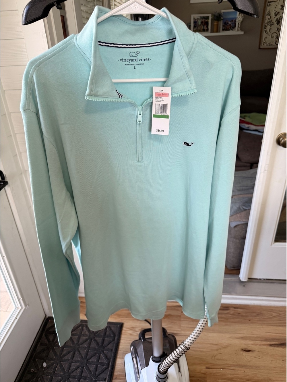 Vineyard Vines mint quarter-zip pullover